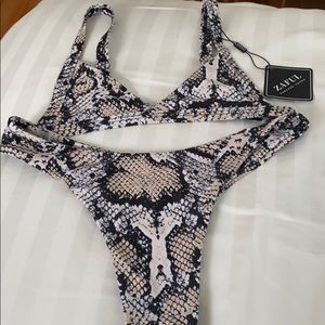ZAFUL SNAKESKIN PRINT BIKINI SET